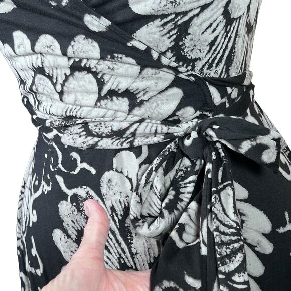 Lucky Brand Women’s Floral Neutral Print Boho Casual Festival Wrap Dress S EUC - Picture 4 of 14